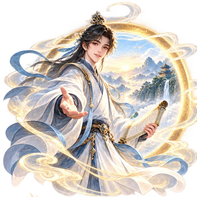 AI 诗人向导插画