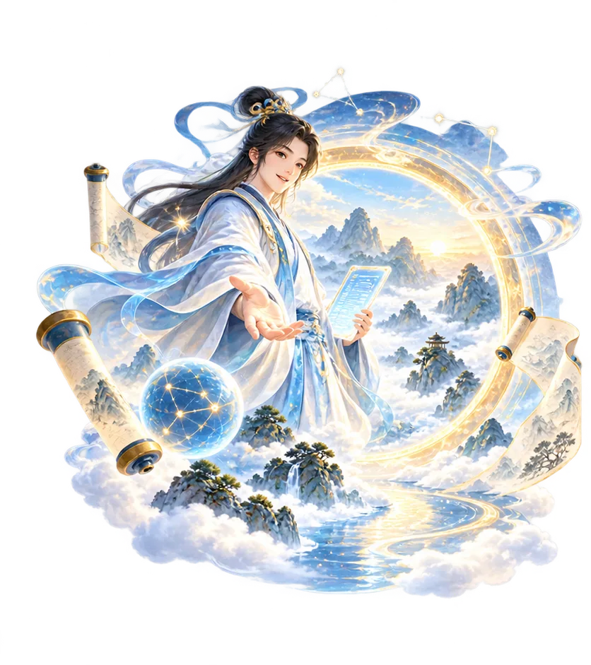 AI 诗词向导入口插画
