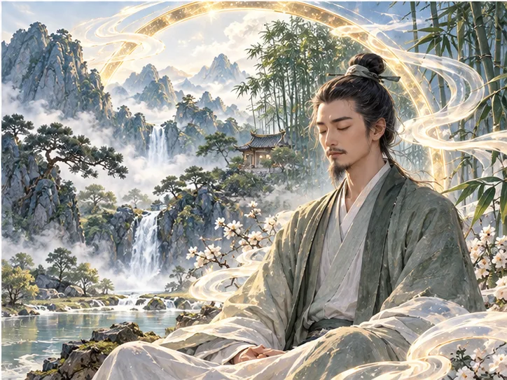 王维艺术化诗人形象（非史料画像）
